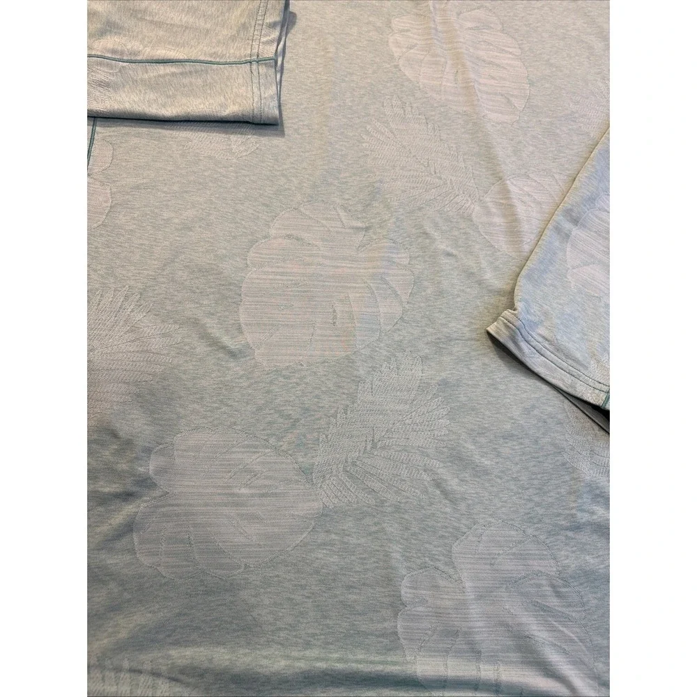 Tommy Bahama Sea Glass Green Island Zone Palm Coast Quarter Zip LightwtMen's XLT